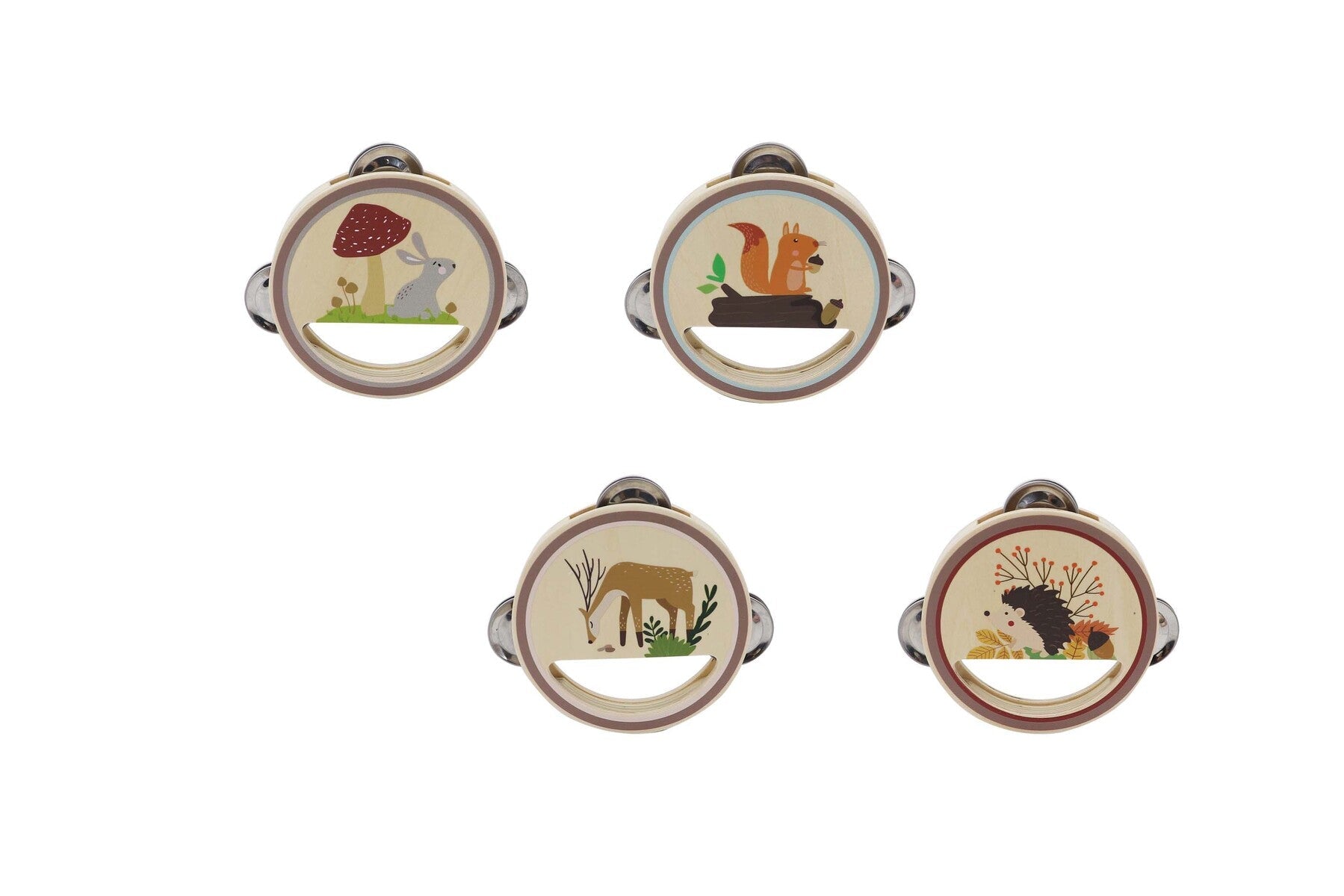 CALM & BREEZY WOODLAND WOODEN TAMBOURINE SET OF 4 - Bamboo Sprout